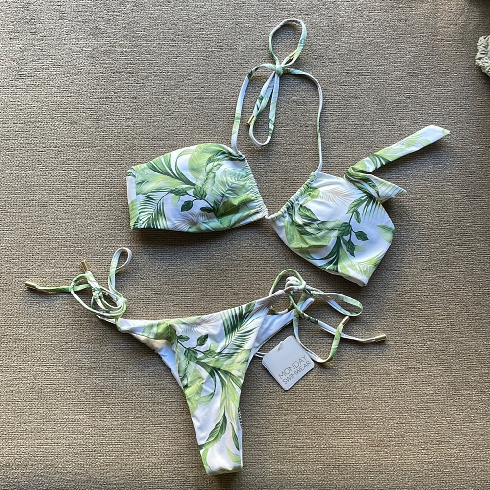 Monday Swimwear palm print bikini (brand new)